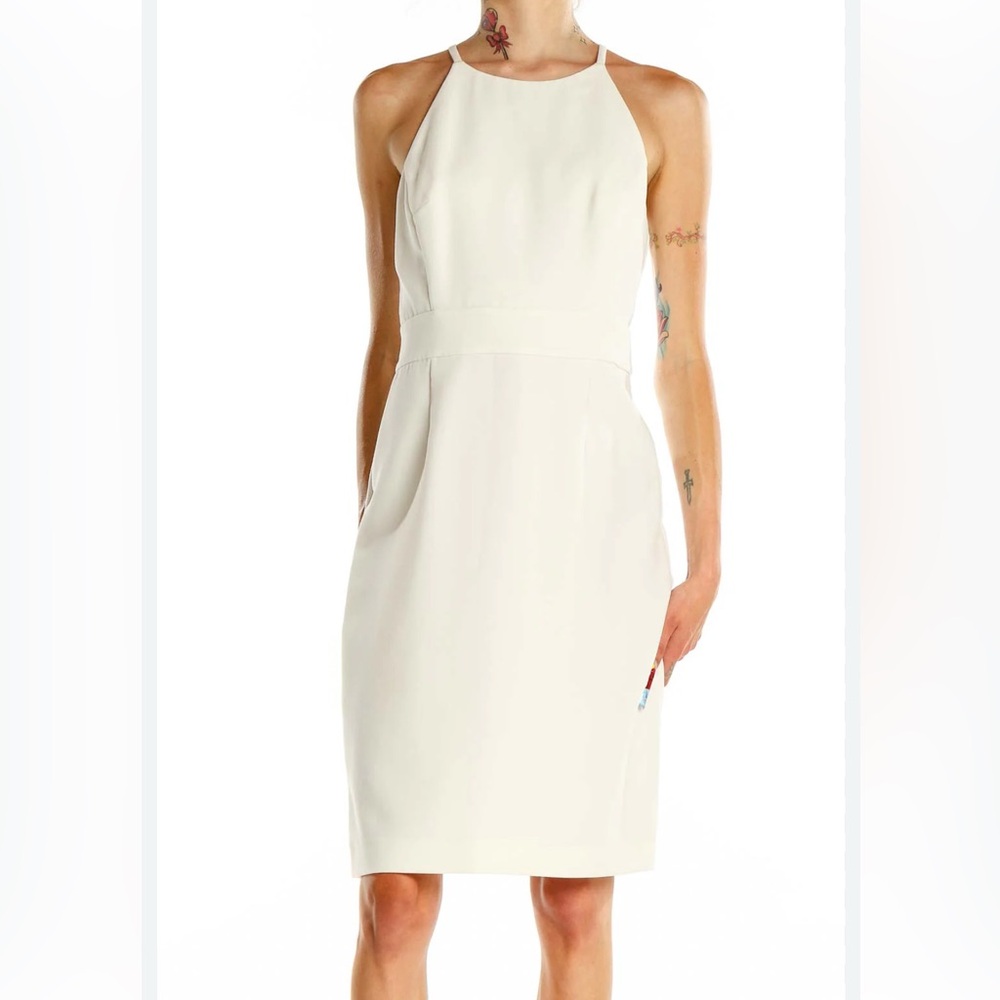 Banana republic White Halter Neck Sheath Dress